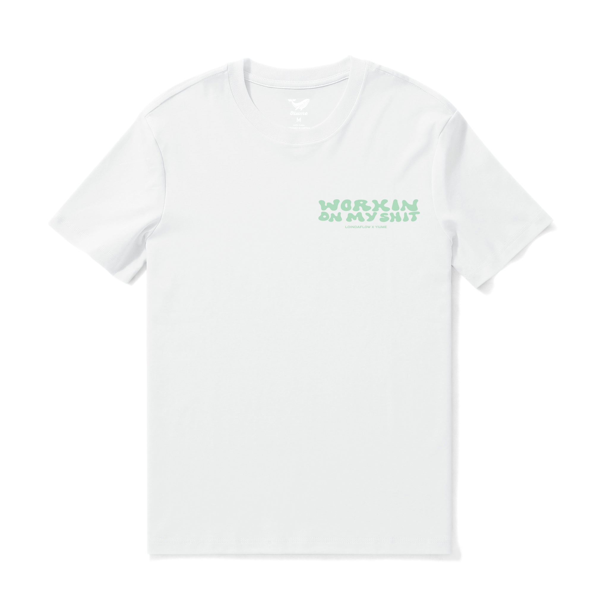 Hawaiian Tee For Men Working on Myself By Loindaflow Tee Crew Neck 100% Cotton - WHITE