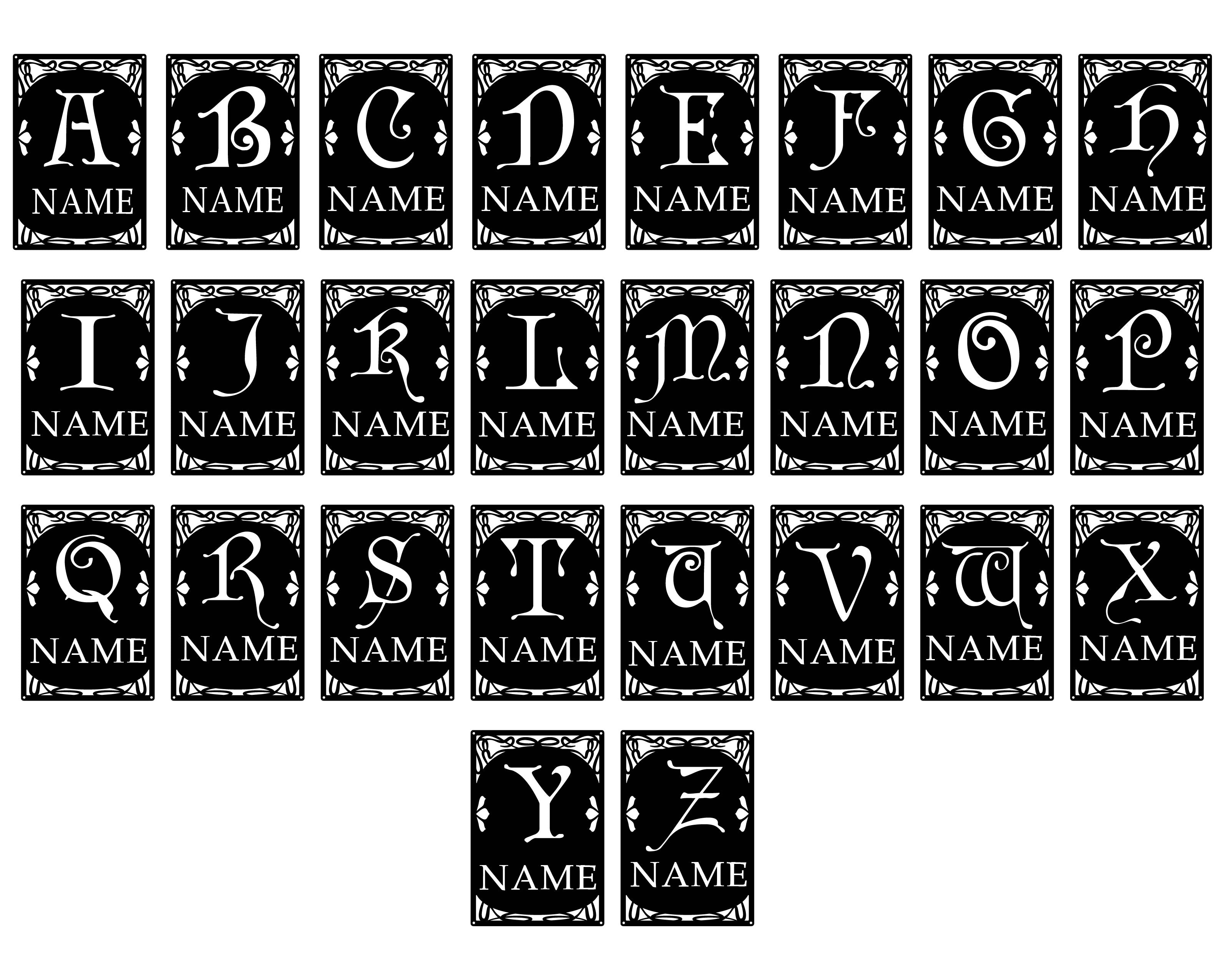 Art Nouveau Letter Name Sign