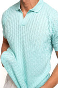 Cashmere Feel Polo Shirt | Sky Blue
