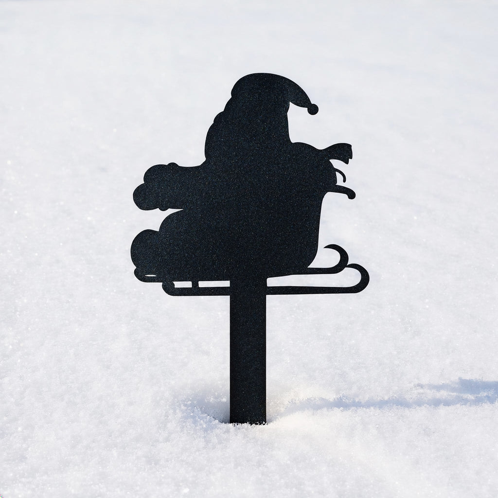 Reindeer with Santa Yard Stakes