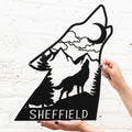 Wolf Head Name Sign