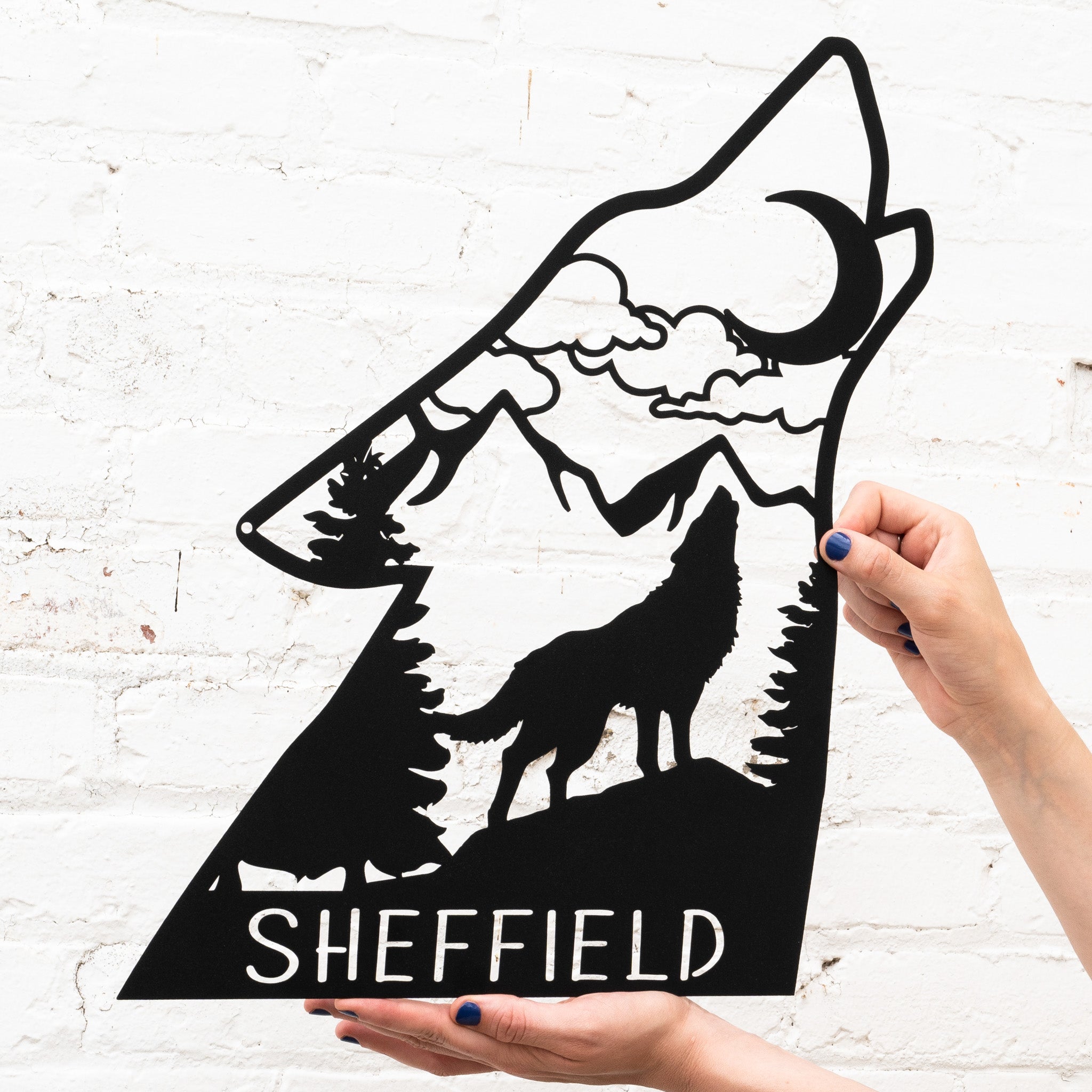 Wolf Head Name Sign