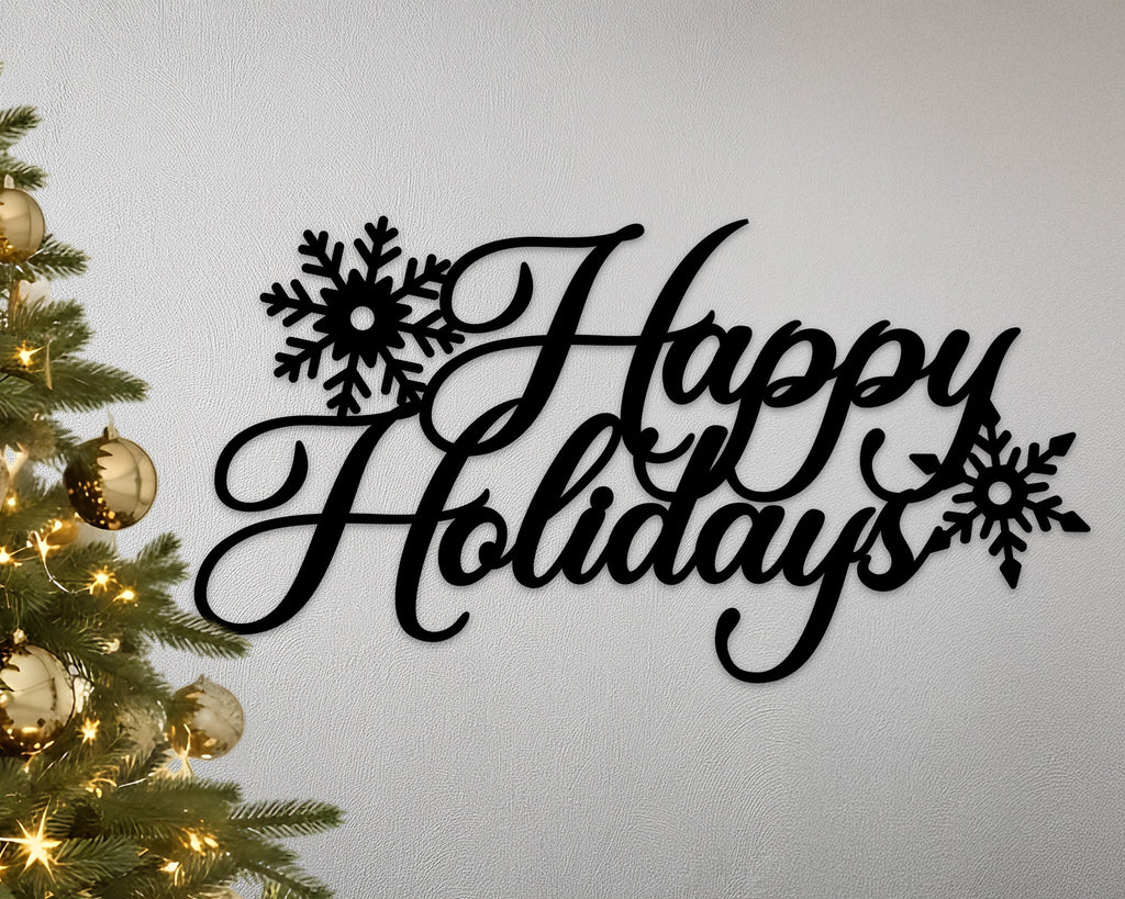 Merry Christmas / Happy Holidays Metal Sign