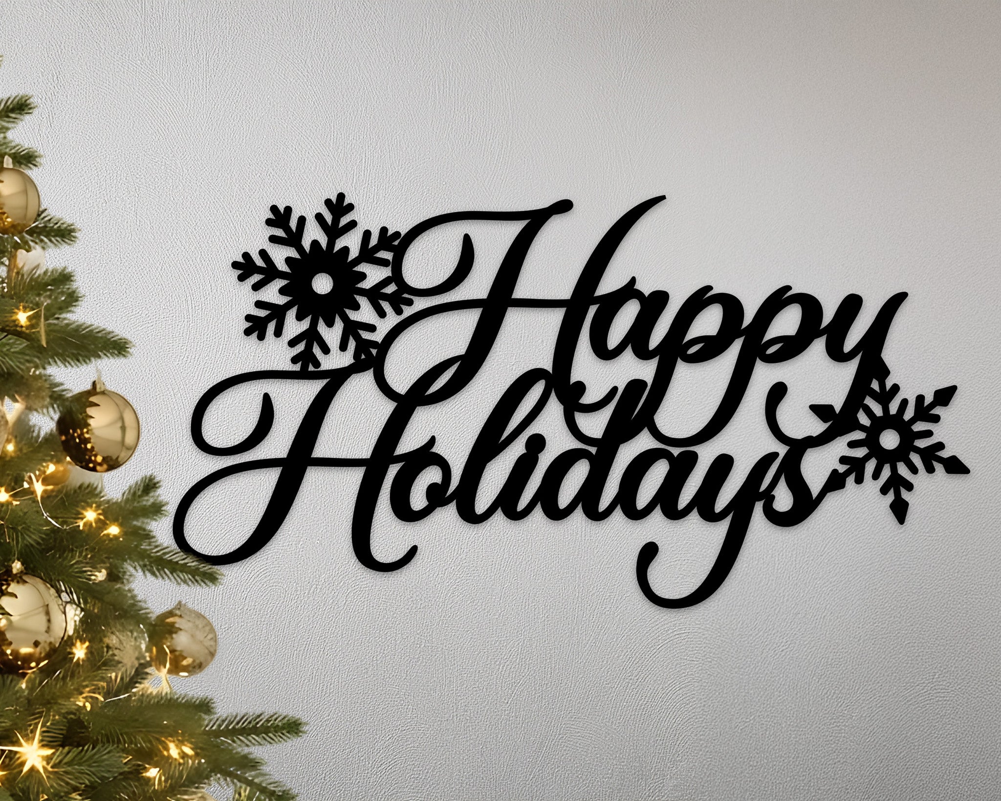 Merry Christmas / Happy Holidays Metal Sign
