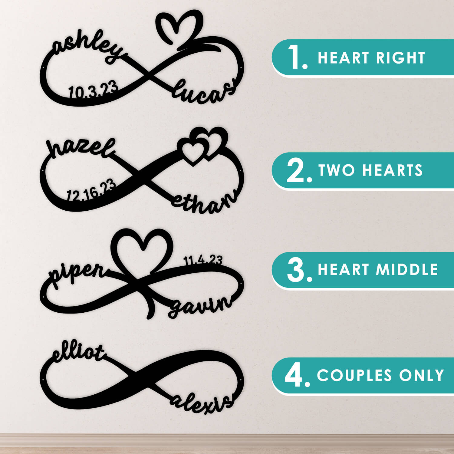 Infinity Heart Right Monogram