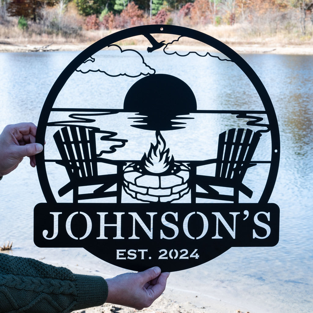 Beach Campfire Monogram