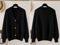 Women's V-Neck Button Front Long Sleeve Knit Cardigan